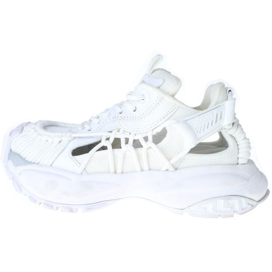 Versace Mercury Leather Lace Up Sneakers White