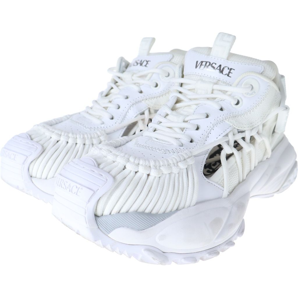 Versace Mercury Leather Lace Up Sneakers White — view 2