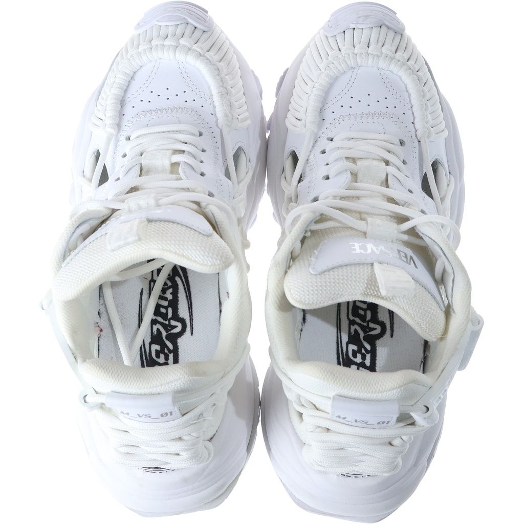 Versace Mercury Leather Lace Up Sneakers White — view 4