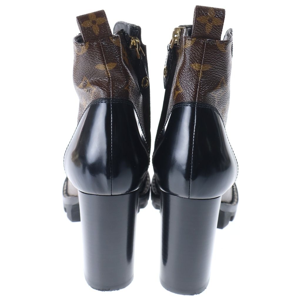 Louis Vuitton Star Trail Line Monogram Leather Heels Ankle Boots Shoes Brown — view 3