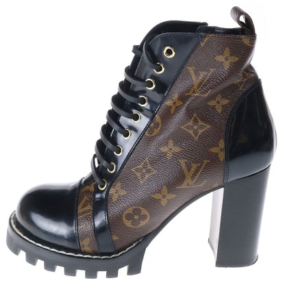 Louis Vuitton Star Trail Line Monogram Leather Heels Ankle Boots Shoes Brown