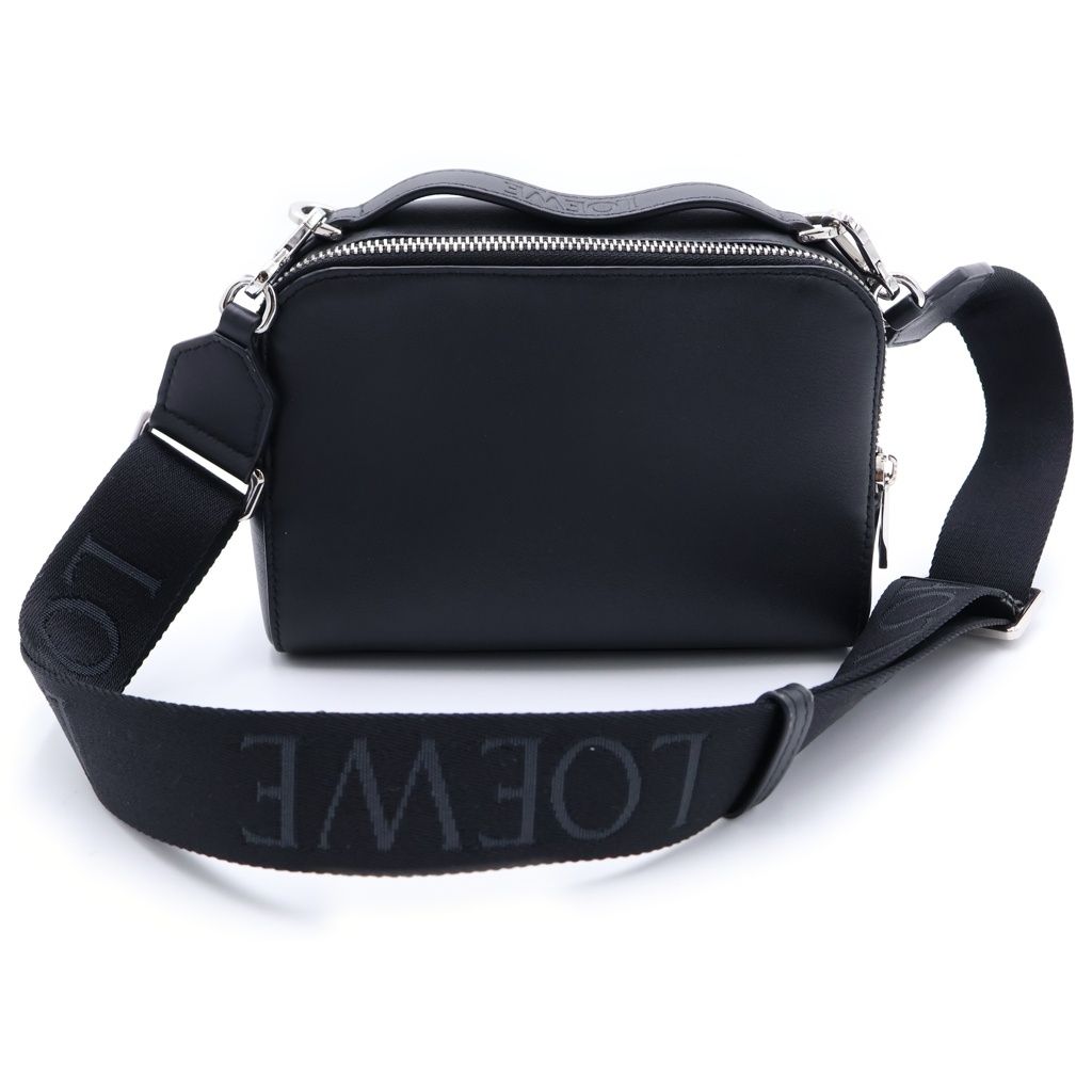 Loewe Anagram Logo Leather 2-Way Camera Shoulder Bag Silver Black — view 2