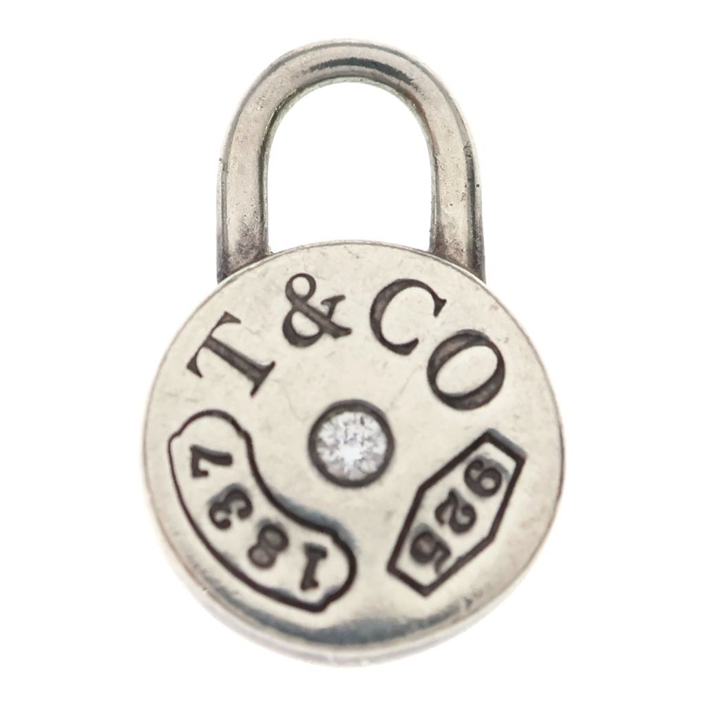 Tiffany & Co Round Lock Cadena Diamond Pendant Silver