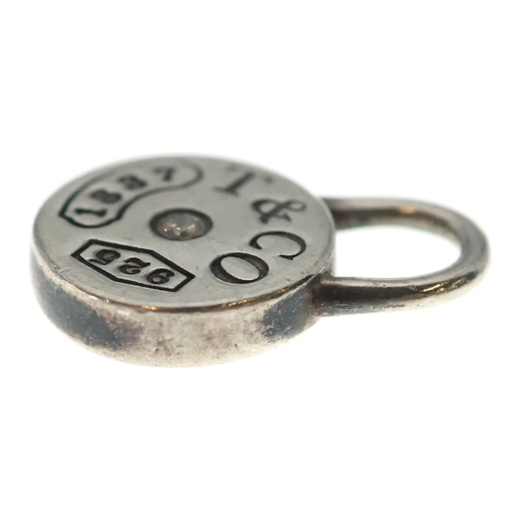 Tiffany & Co Round Lock Cadena Diamond Pendant Silver — view 3