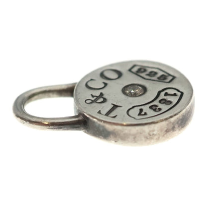 Tiffany & Co Round Lock Cadena Diamond Pendant Silver — view 4