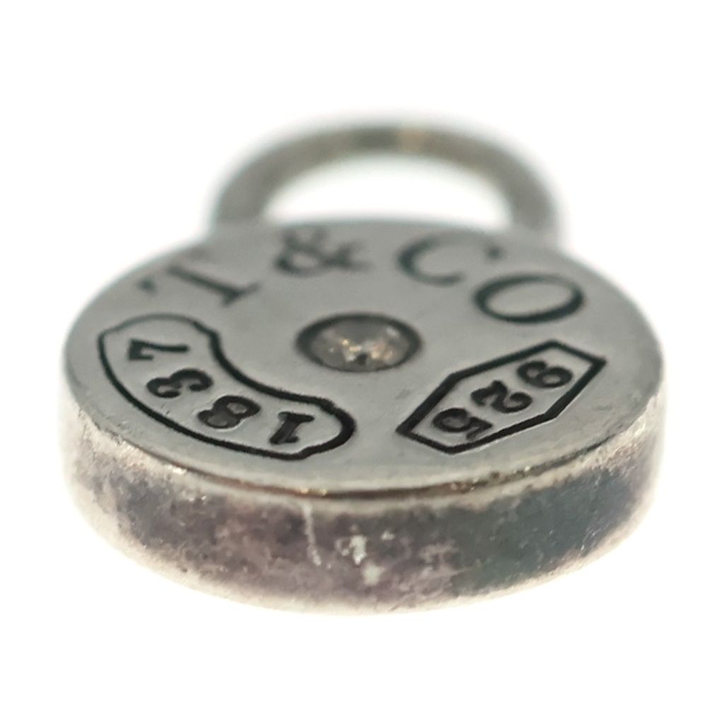 Tiffany & Co Round Lock Cadena Diamond Pendant Silver — view 5