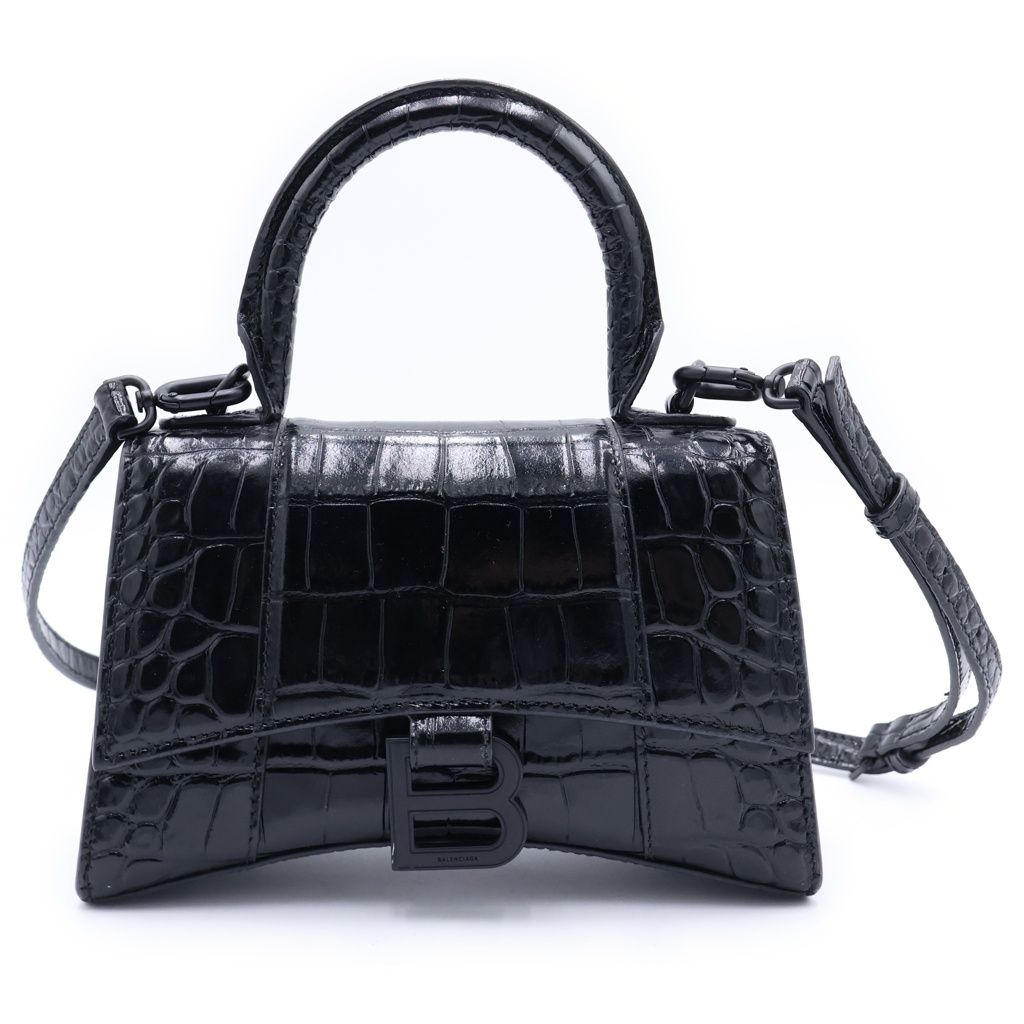 Balenciaga Hourglass XS Croco Shoulder