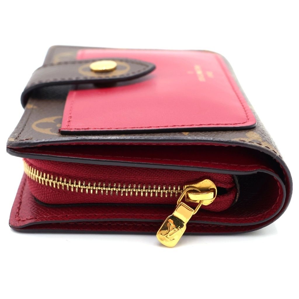 Louis Vuitton Monogram Portefeuille Juliette Fuchsia Bifold Wallet Brown Pink — view 3
