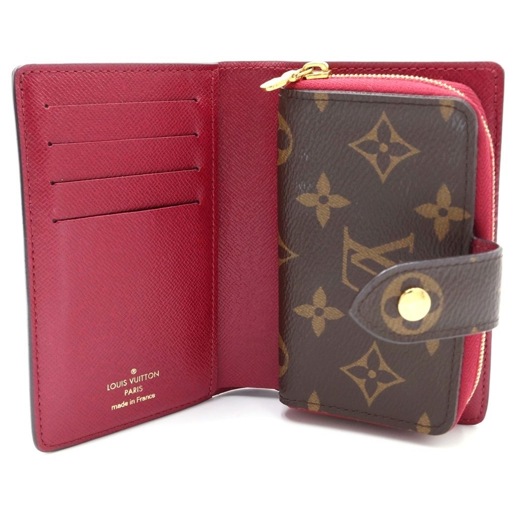 Louis Vuitton Monogram Portefeuille Juliette Fuchsia Bifold Wallet Brown Pink — view 4