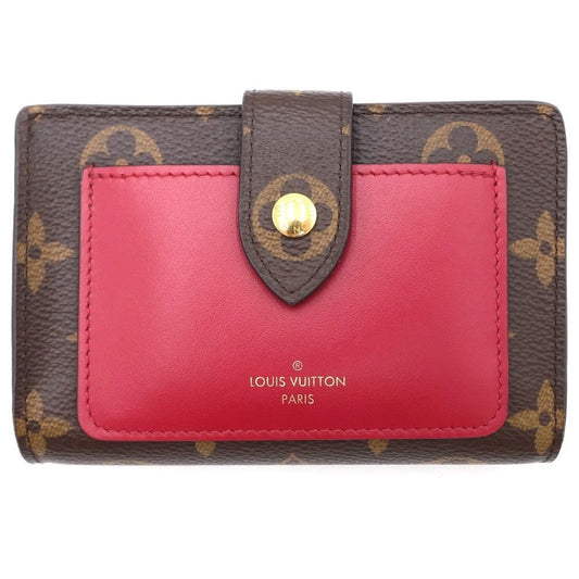 Louis Vuitton Monogram Portefeuille Juliette Fuchsia Bifold Wallet Brown Pink