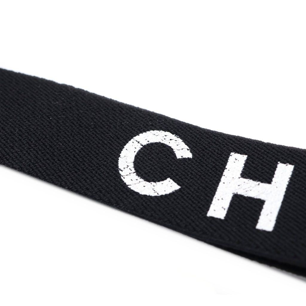 Chanel Logo Suspenders Black Gold — view 5