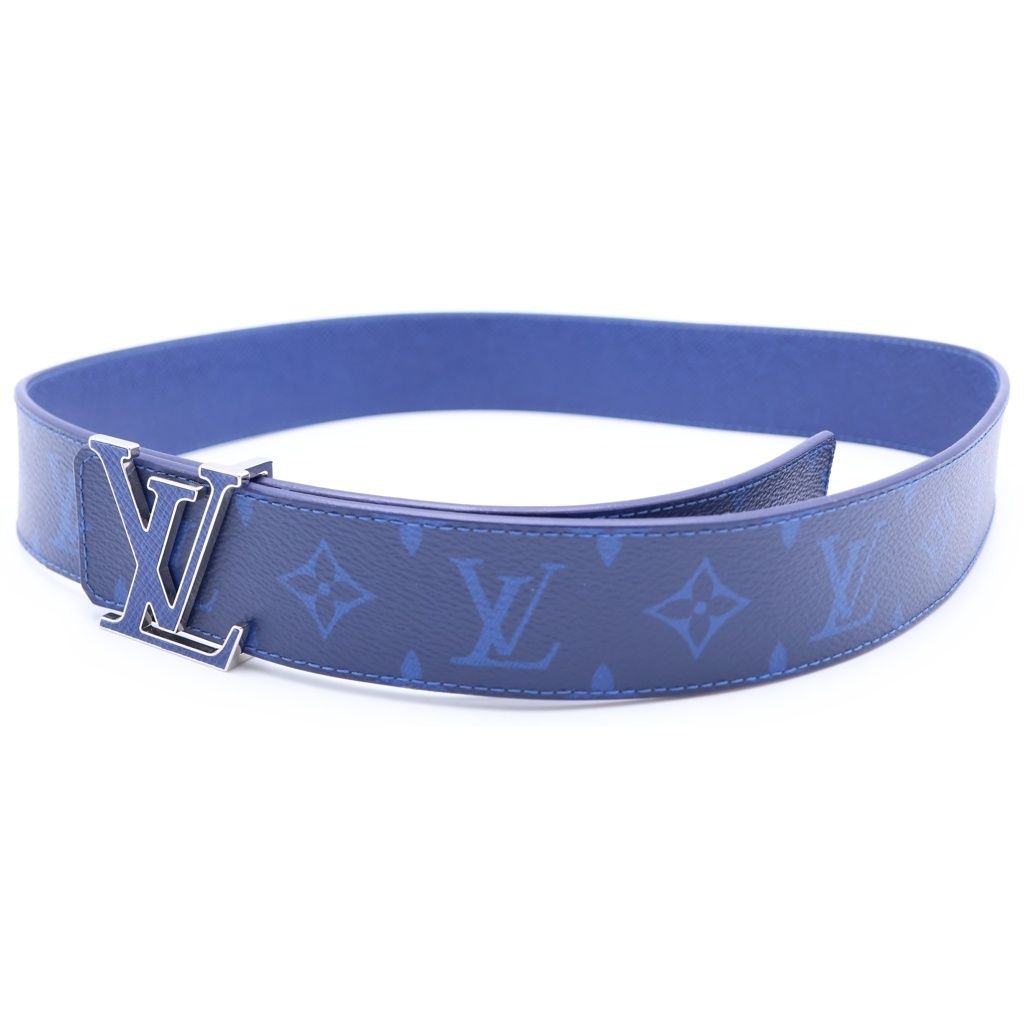 Louis Vuitton Monogram Cobalt LV Ceinture Leather Belt Blue 90 36 Silver