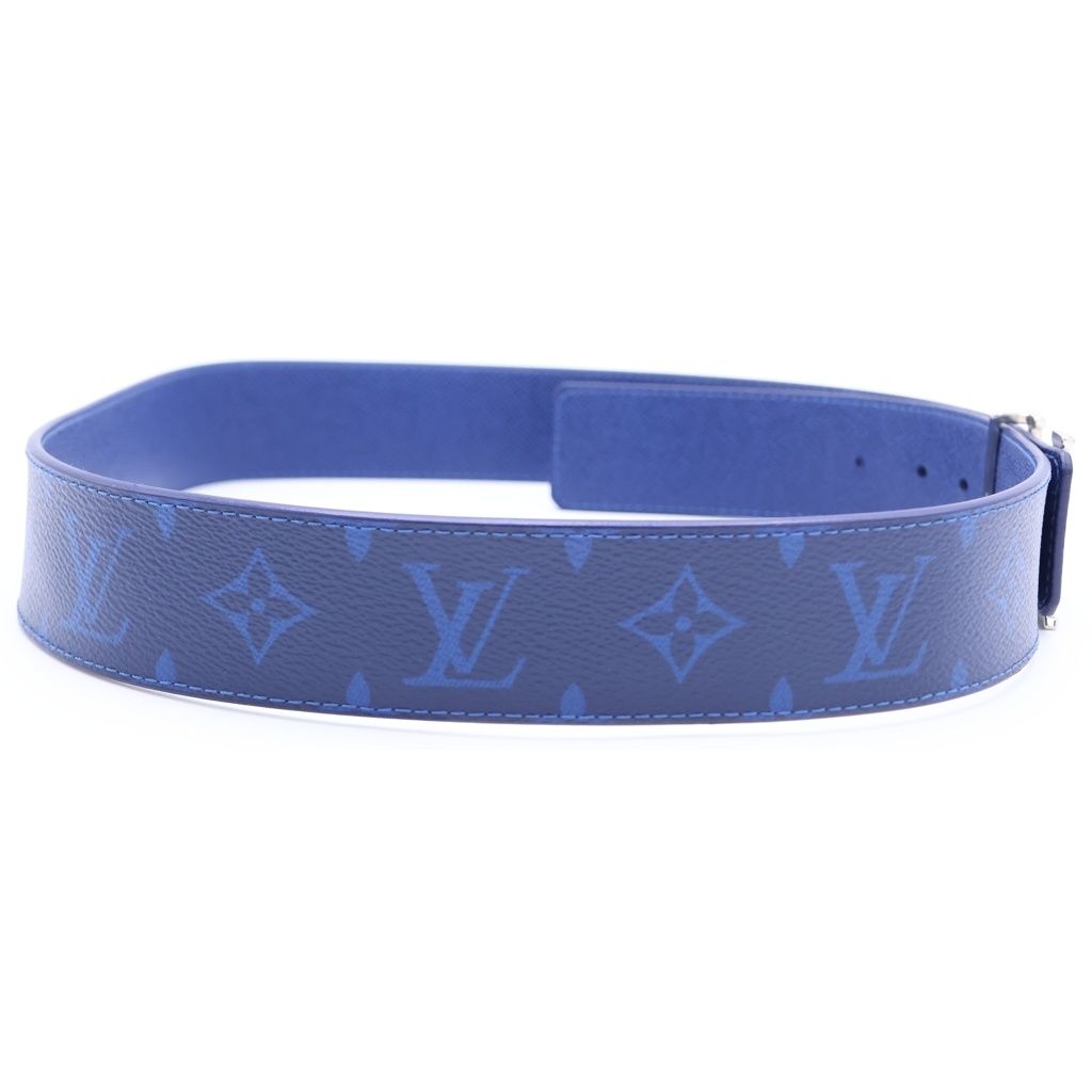 Louis Vuitton Monogram Cobalt LV Ceinture Leather Belt Blue 90 36 Silver — view 3