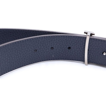 Louis Vuitton LV Tilt Reverse Leather Belt Navy Brown 95 38 Silver — view 6