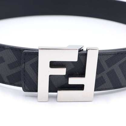 Fendi FF Square Reversible Belt Black Leather Silver — view 5