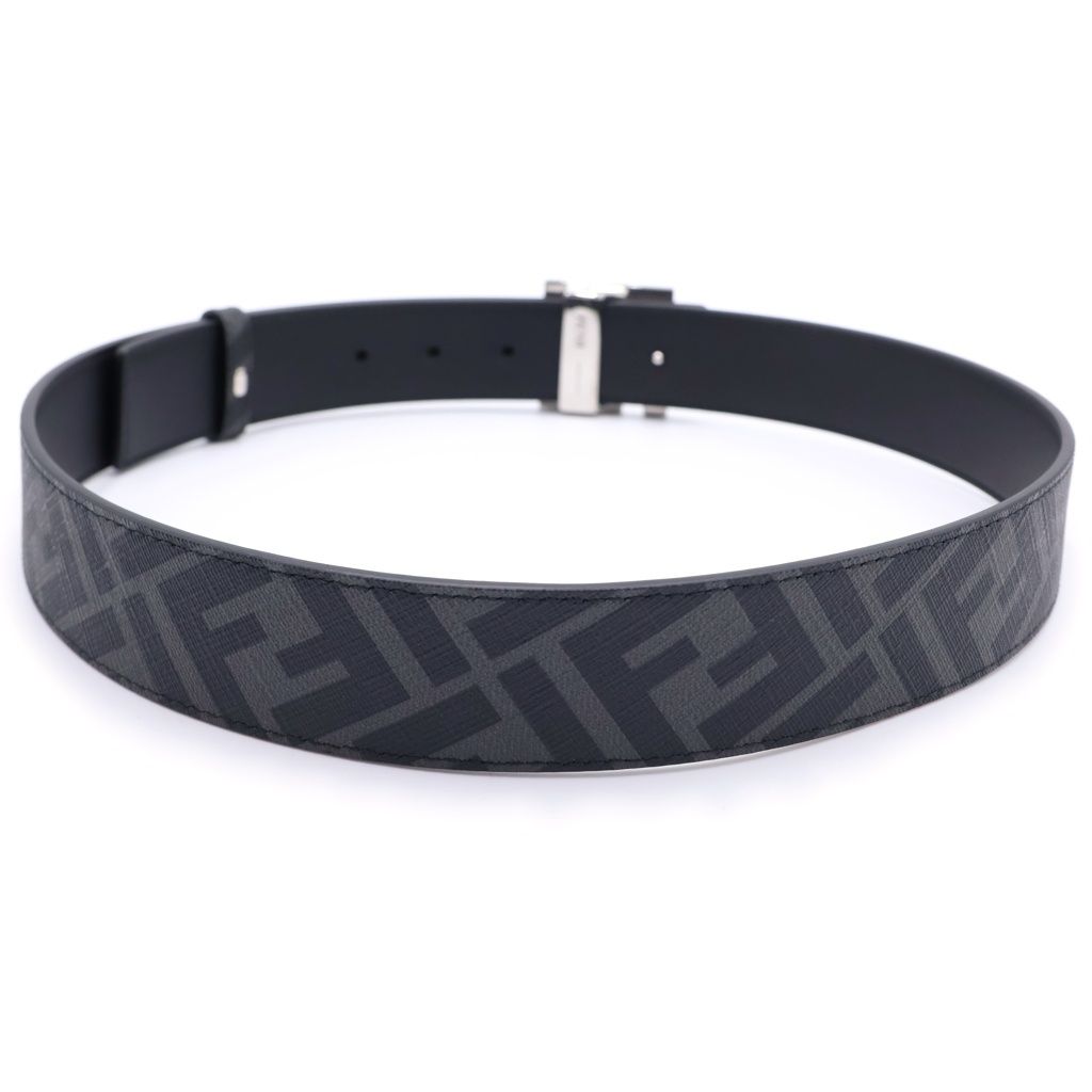 Fendi FF Square Reversible Belt Black Leather Silver — view 2