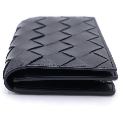 Bottega Veneta Intrecciato Bifold Card Case Business Holder Wallet Black Leather — view 3