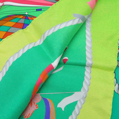 Hermes Carre 90 les Folies du Ciel Madness of the Sky Green Silk Scarf — view 2