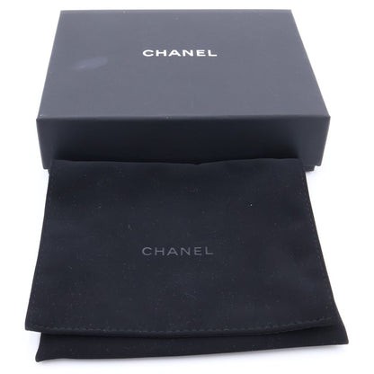 Chanel CC Logo Spade Heart Charm Trifold Wallet Compact Coin Case Black Caviar — view 6