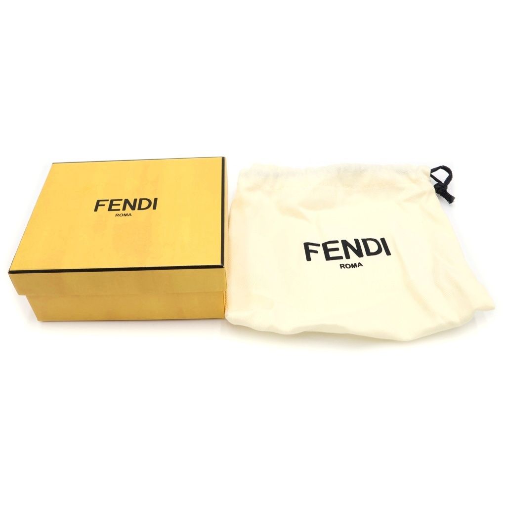 Fendi Diamond Trifold Wallet Gray Leather — view 6