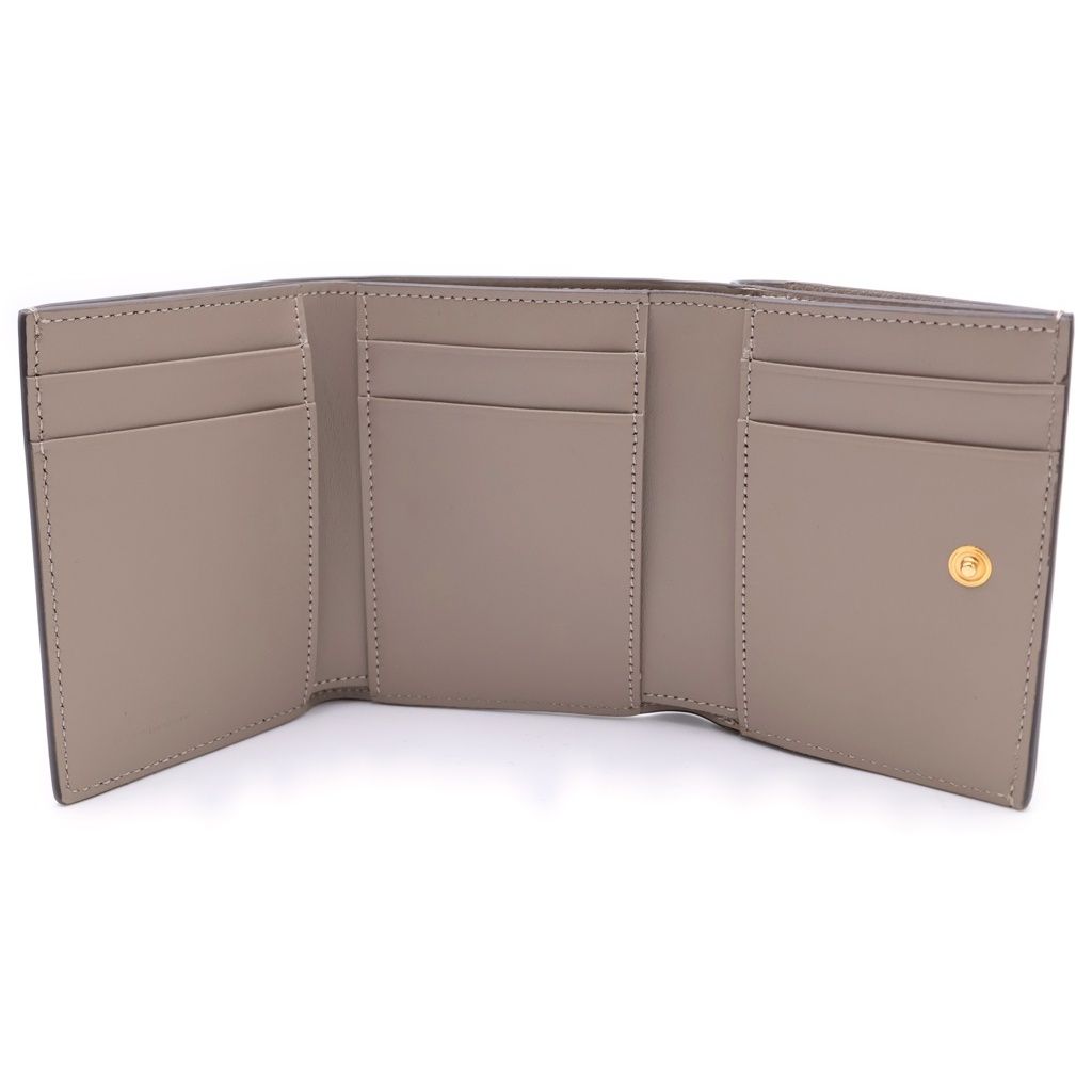 Fendi Diamond Trifold Wallet Gray Leather — view 4