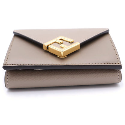 Fendi Diamond Trifold Wallet Gray Leather — view 5