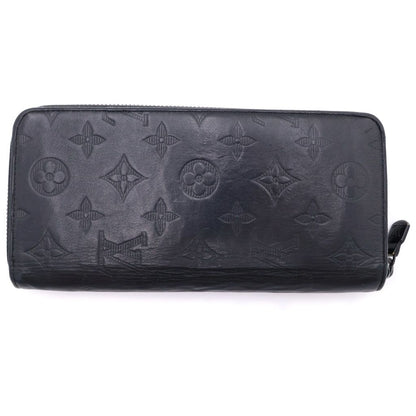 Louis Vuitton Monogram Shadow Zippy Organizer Wallet Black Leather Silver — view 2