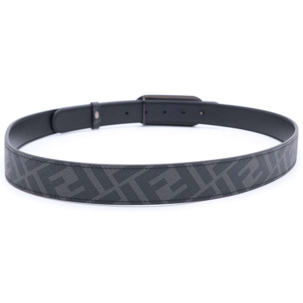 Fendi Belt Reversible Zucca Pattern Black Leather — view 2