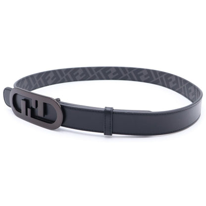 Fendi Belt Reversible Zucca Pattern Black Leather — view 4