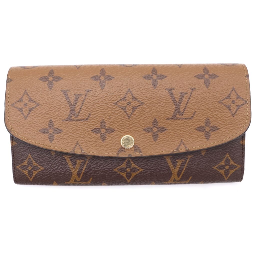 Louis Vuitton Monogram Reverse Portefeuille Emily Brown Leather Wallet