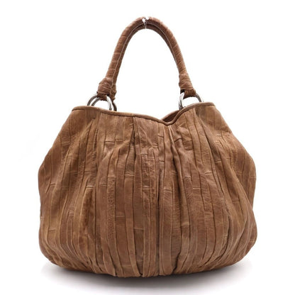 Miu Miu Tote Brown Leather Silver