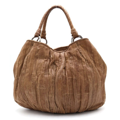 Miu Miu Tote Brown Leather Silver — view 2