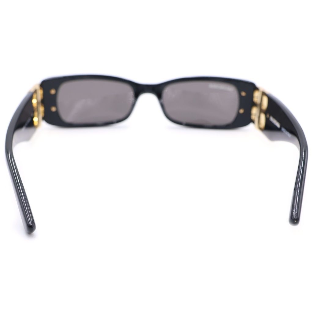 Balenciaga Dynasty Rectangle BB Logo Sunglasses Eyewear Black Gold — view 2