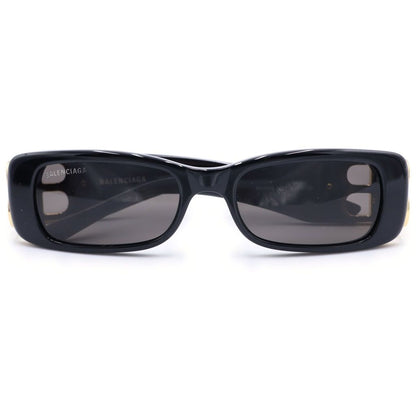 Balenciaga Dynasty Rectangle BB Logo Sunglasses Eyewear Black Gold