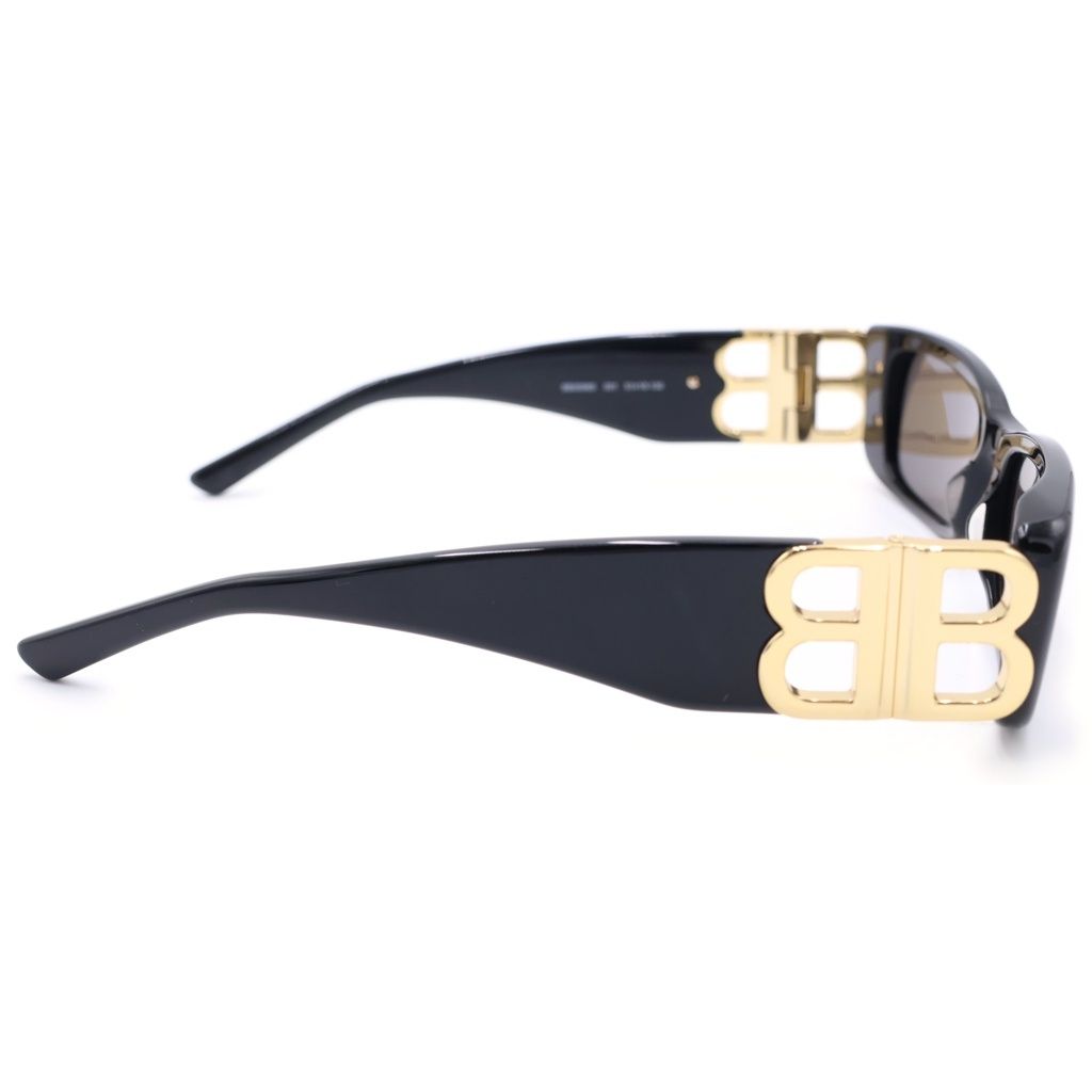 Balenciaga Dynasty Rectangle BB Logo Sunglasses Eyewear Black Gold — view 3