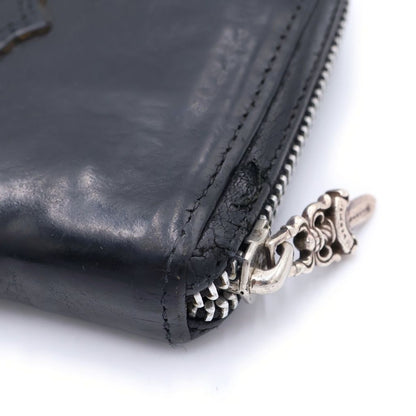 Chrome Hearts Rec Zip 3 Cross Round Zip Leather Wallet Black — view 6