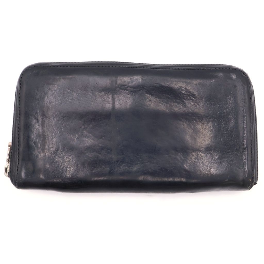 Chrome Hearts Rec Zip 3 Cross Round Zip Leather Wallet Black — view 2