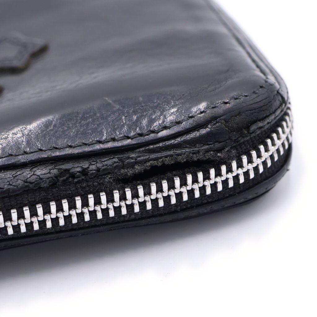 Chrome Hearts Rec Zip 3 Cross Round Zip Leather Wallet Black — view 5