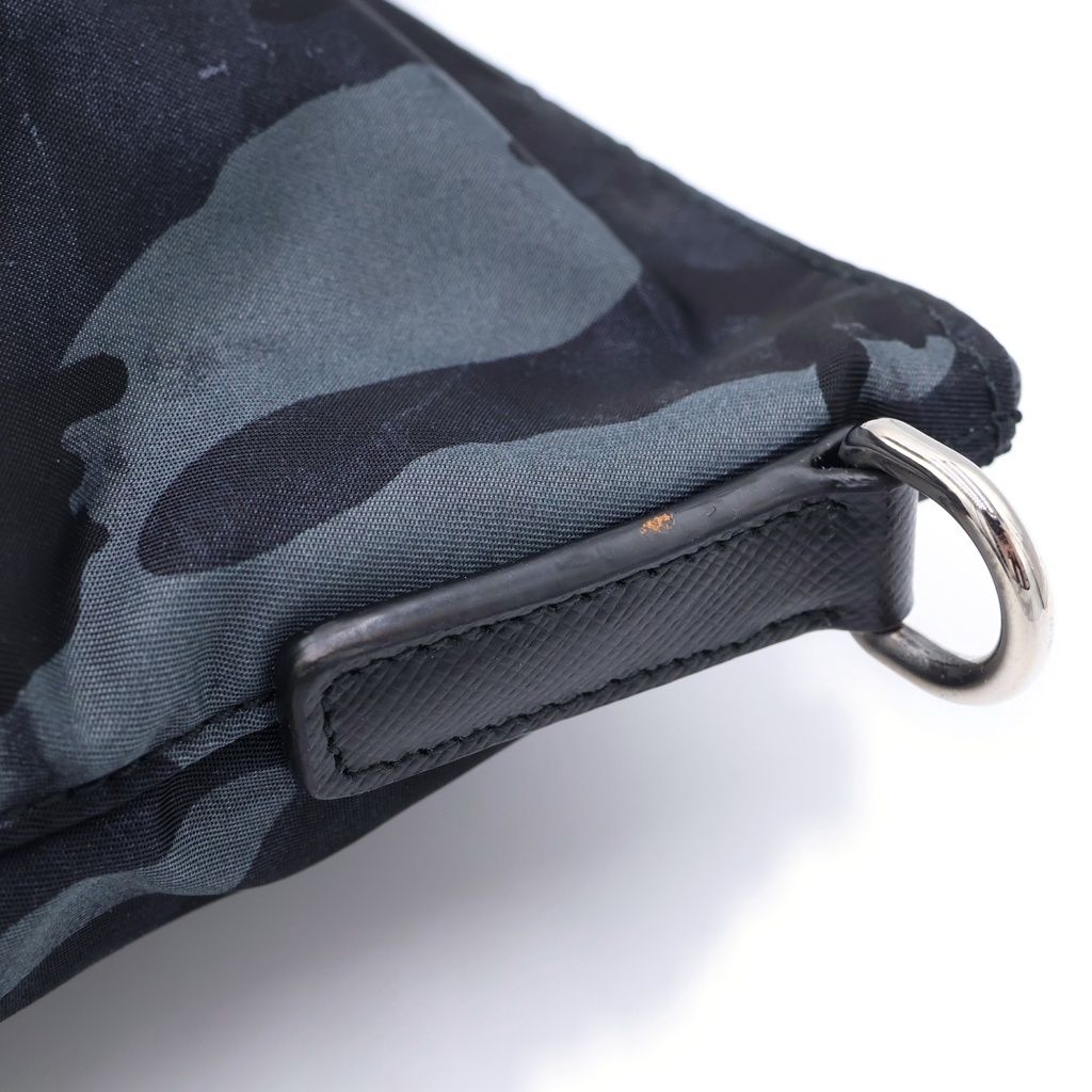 Prada Camouflage Nylon 2-Way Tote Shoulder Bag Navy — view 6