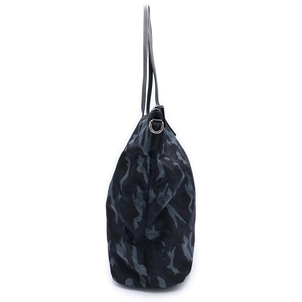 Prada Camouflage Nylon 2-Way Tote Shoulder Bag Navy — view 3
