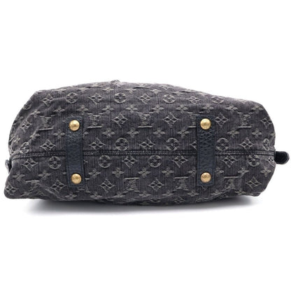 Louis Vuitton Monogram Denim Neo Cabby MM 2-Way Shoulder Bag Black Leather Gold — view 4