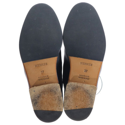 Hermes Kelly Buckle Leather Long Boots Shoes Black — view 5