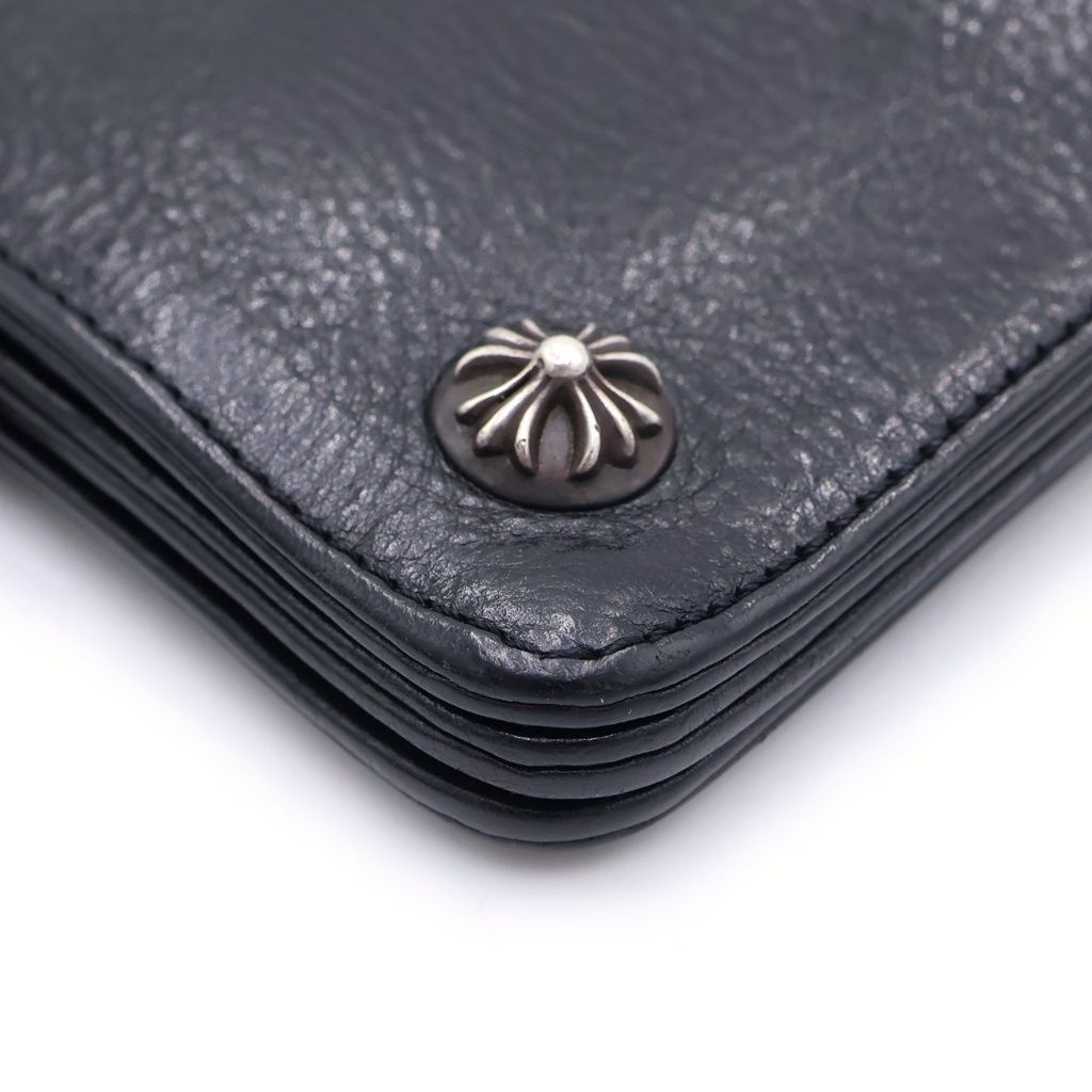 Chrome Hearts Strap Cross Ball Button Leather Wallet Black — view 5