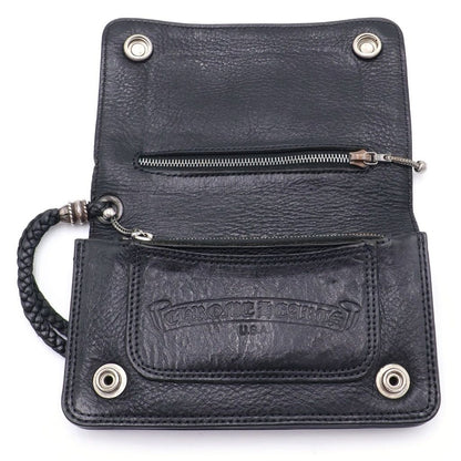 Chrome Hearts Strap Cross Ball Button Leather Wallet Black — view 4