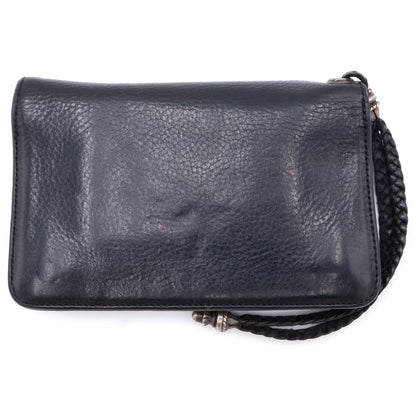 Chrome Hearts Strap Cross Ball Button Leather Wallet Black — view 2