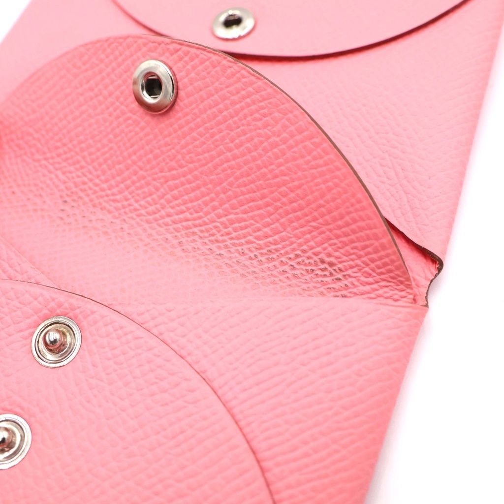 Hermes Calvi Duo Card Case Coin Pink — view 6