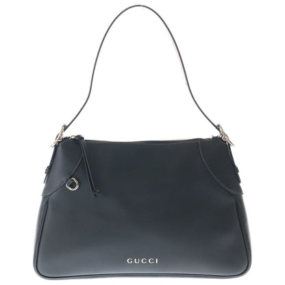 Gucci Go Leather Large Shoulder Bag Black Gold