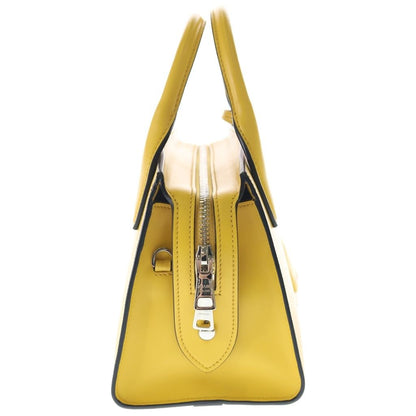 Prada Saffiano 2-Way Shoulder Bag Yellow Leather Silver — view 3