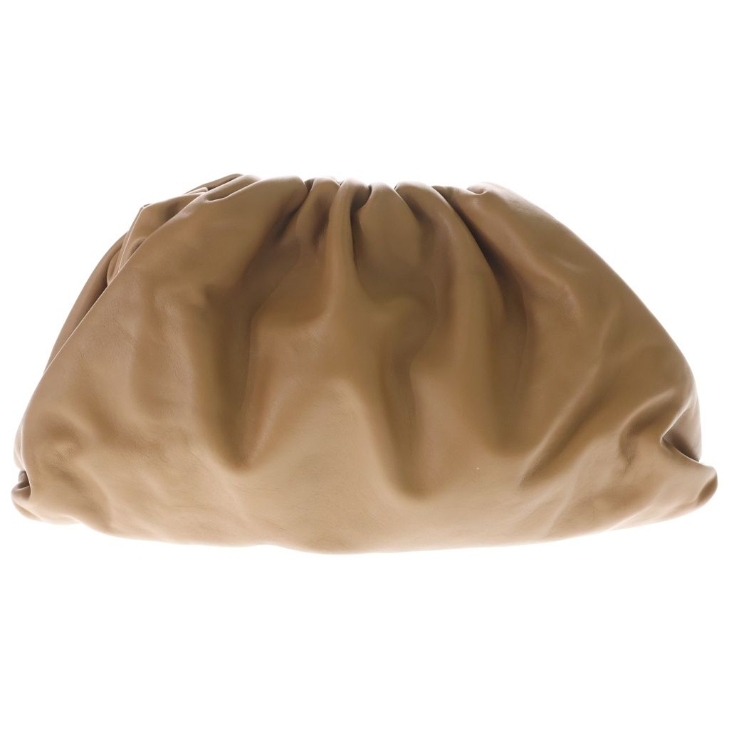 Bottega Veneta the Pouch Leather Clutch Second Kiss Lock Gold Brown — view 2