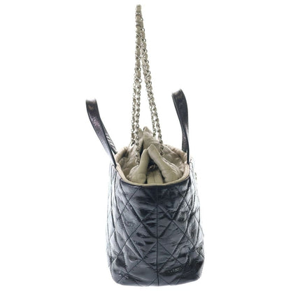 Chanel Portobello Quilted 2-Way Tote Shoulder Bag Black Aged Calfskin Silver — view 3